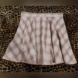 Shein Pink Plaid Skirt